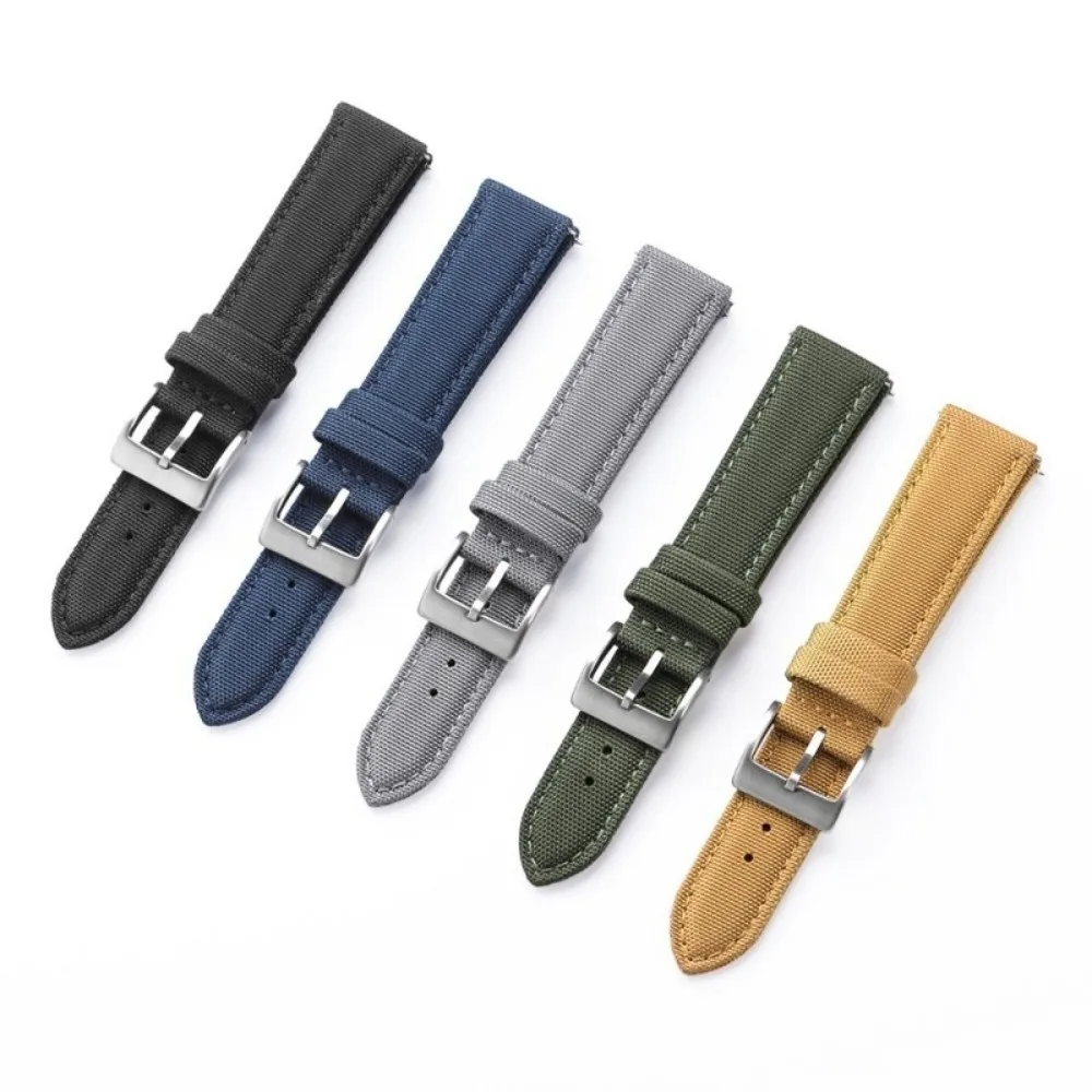 Fashion Waterproof Watch Strap 20mm 22mm Universal Wrist Band Solid Color Double-sided Sport Belt Men