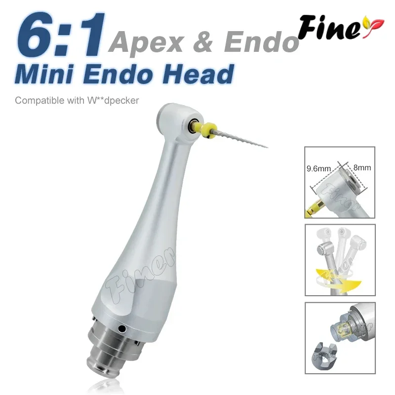 Dental Endo Motor Head 6:1 Reduction Contra Angle Handpiece Head for Root Canal Endodontic Treatment Fit Woodpecker