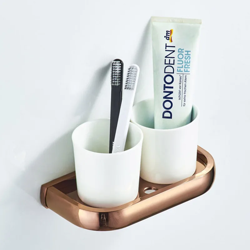 

Rose gold toothbrush holder Rustle Cup Toothbrush set Double rustle cup toothbrush holder