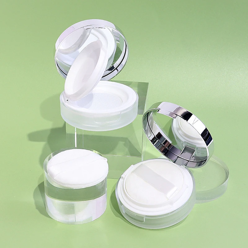 8g Empty Loose Powder Box Refillable Portable Makeup Setting Powder Blush Case Container With Puff Mirror And Elasticated Net