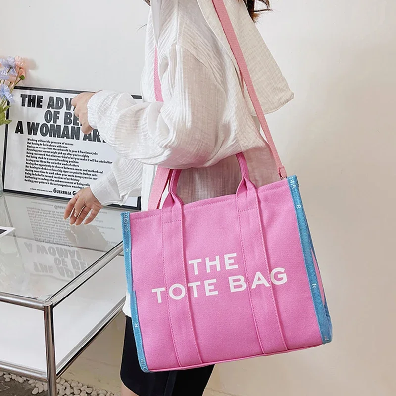 Canvas Shoulder Bag Women Luxury Designer Fashion Tote Bags Brand Handbag Ladies Crossbody Bags Large White Shopping Bags