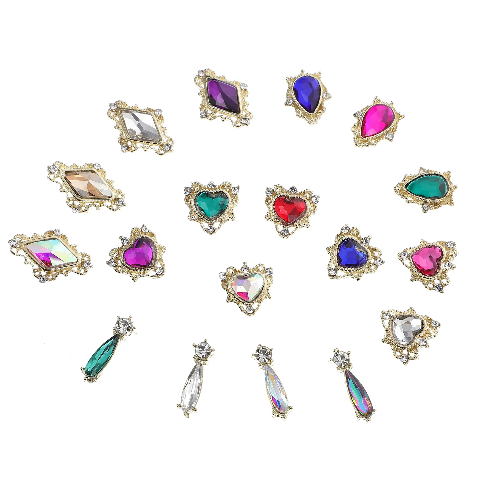 

54Pcs Manicure Small Decors Nail Charms Creative Nail Art Supplies DIY Ornaments Natural Artificial Nails Decorative Accessories