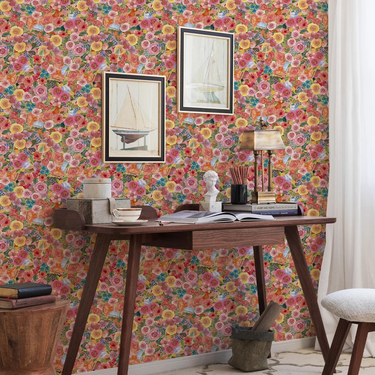Rosa floral vinil casca e vara papel de parede chique flores à prova dwaterproof água cozinha e banheiro decoração elegante armário adesivo