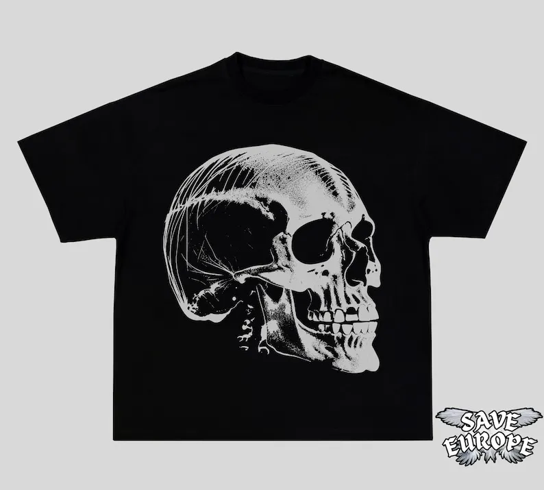 

Skull Y2k T-Shirt, Vintage 90s Style Skull T-Shirt, Washed Retro Gothic Shirt, Unisex Adult Grunge 2000s Graphic Shirt,Dark Art