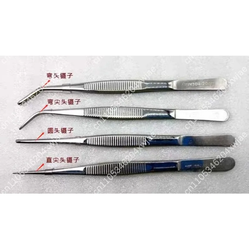 304 Stainless Steel Bent Round Point Tweezers for Glass Lampworking DIY