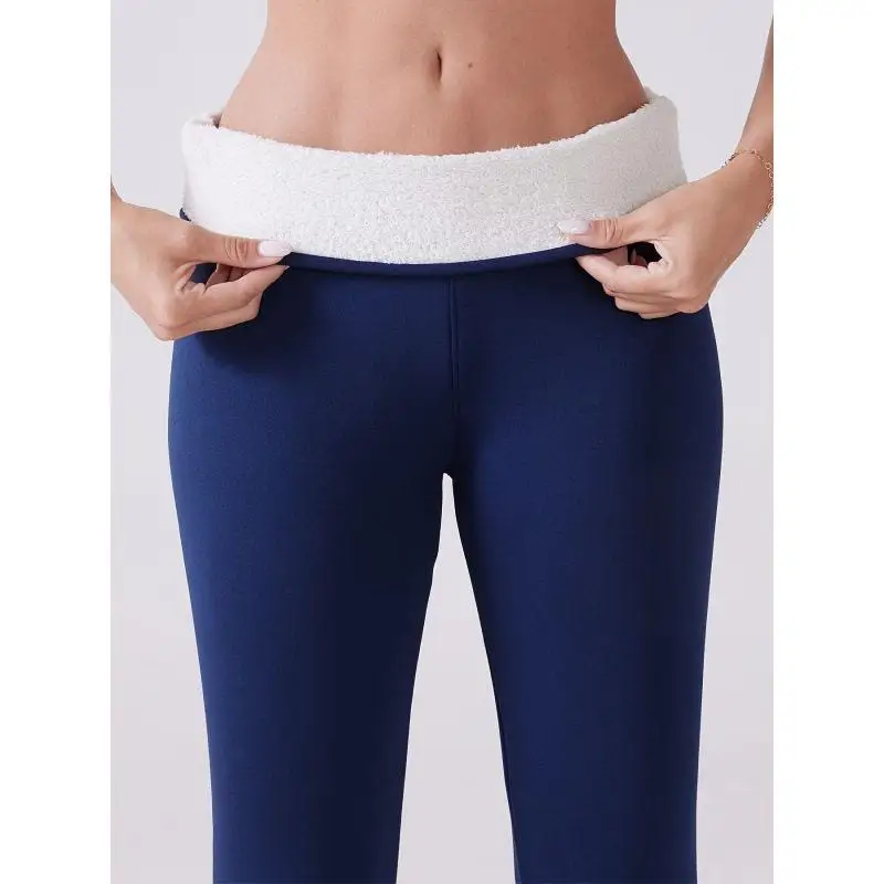 Lambswool Leggings Invisible Women's Trousers Winter Season Fashionable Base Layer Pants Comfortable Fit Polyester Fiber