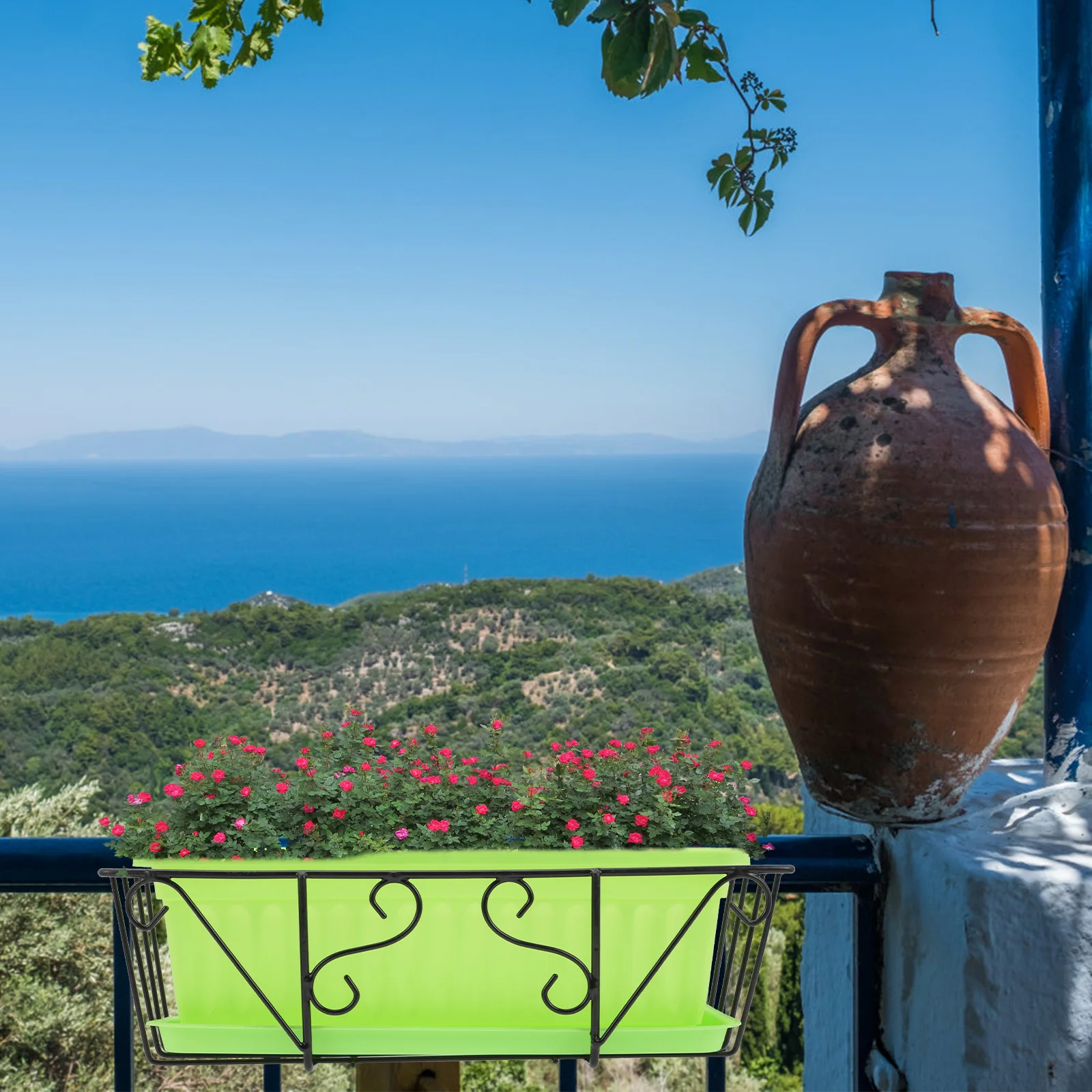 1 مجموعة مستطيلة تعليق اناء للزهور سميكة معلقة زراعة وعاء مكافحة الضغط دائم الخضار زراعة الحاويات شرفة