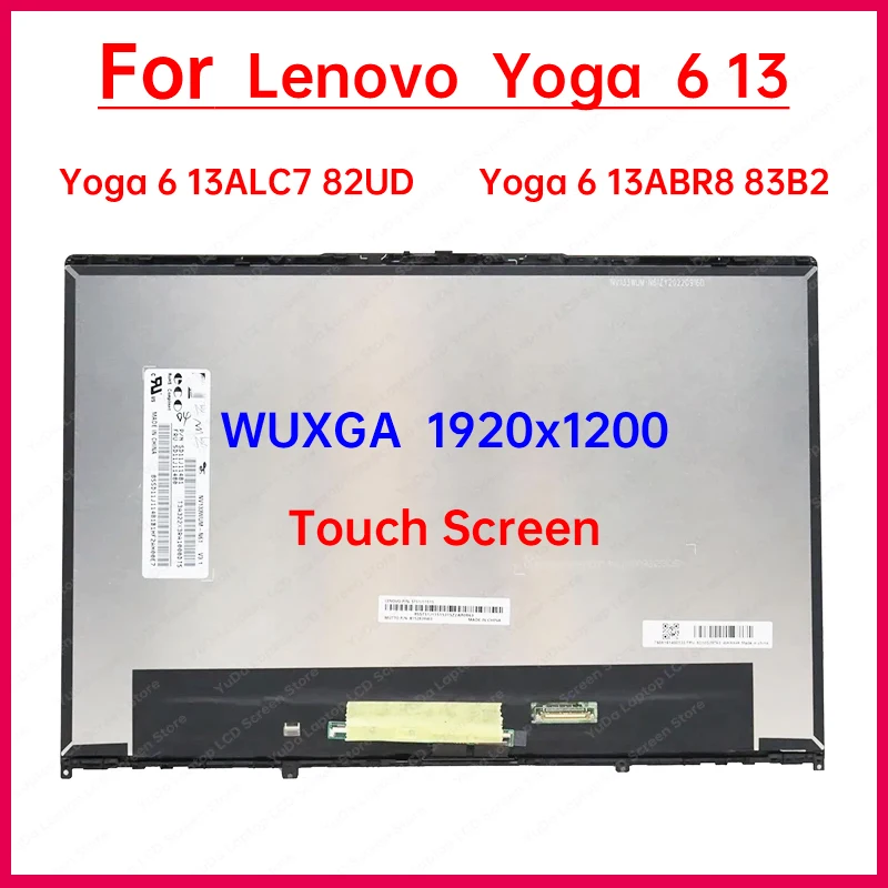 

13,3-дюймовый сенсорный ЖК-экран для ноутбука Lenovo Yoga 6 13ALC7 82UD Yoga 6 13ABR8 83B2, дигитайзер + замена рамки в сборе