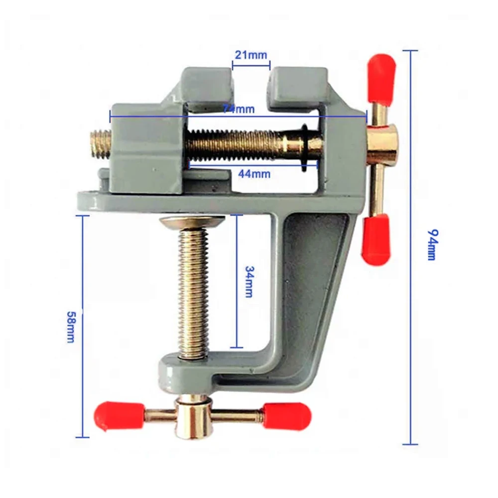 Mini imadło stołowe 3.5 "aluminiowe wielofunkcyjne miniaturowe małe jubilerzy Hobby zacisk na stole płaskie szczypce imadło narzędziowe LK-AA119