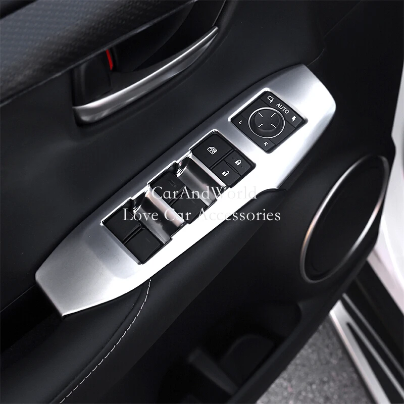 ABS Chrome Door Window Glass Lift Switch Adjust Button Cover Trims Car Garnish Accessory For Lexus NX 200 200t 300 H 2015-2021