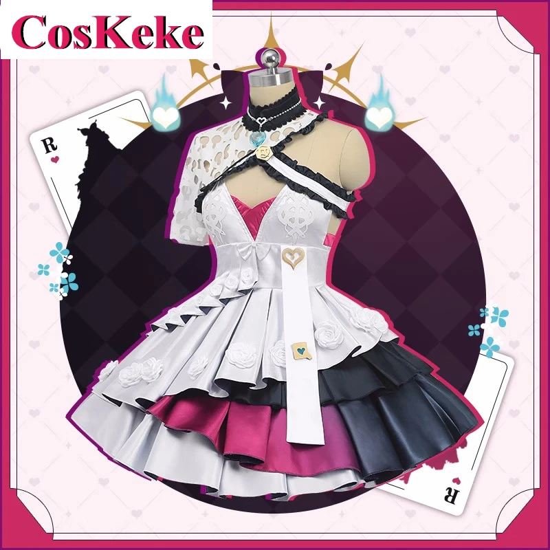 CosKeKe [Customized] Ethyria Reimu Cosplay Costume Anime Vtuber Nijisanji Sweet Gorgeous Uniform Dress Party Role Play Clothing