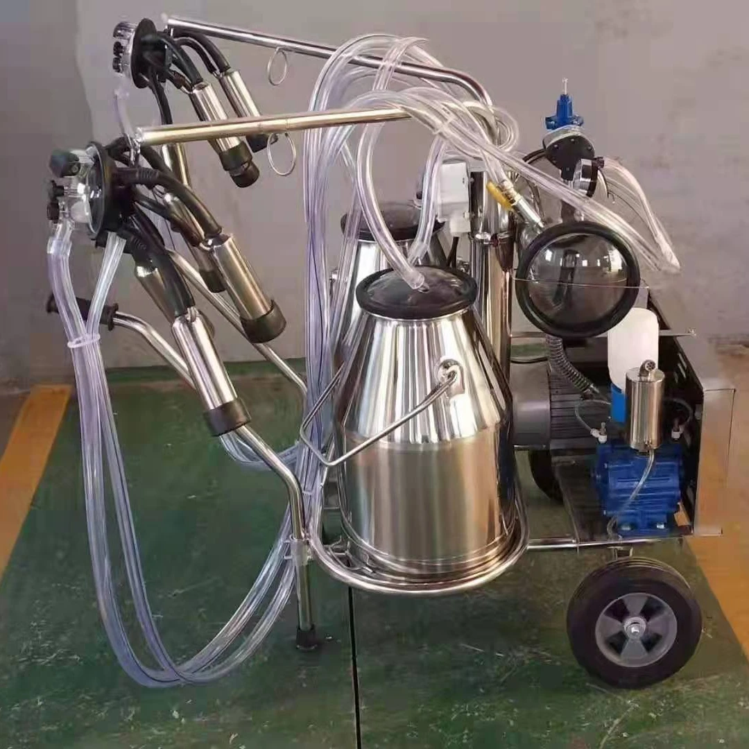 Portable cow/ goat/ Buffalo single head and double heads vacuum pulse milking machine for sale