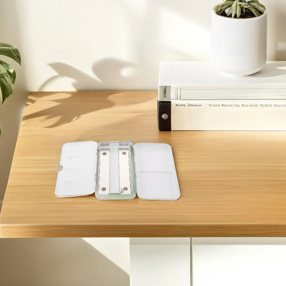 

2Pcs Watercolor Palette Box Portable Metal Travel Paint Case with Built-in Mixing Tray for Artists Solid Pigment Tin DIY Art