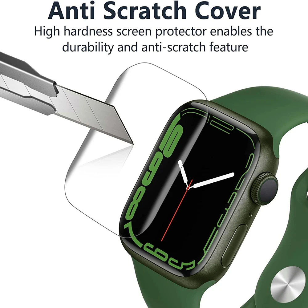 Protector de pantalla antiarañazos para Apple Watch ultra 2, película protectora de pantalla de 49mm, 45mm y 44mm, sin cristal, serie 7, 8, 9, Ultra