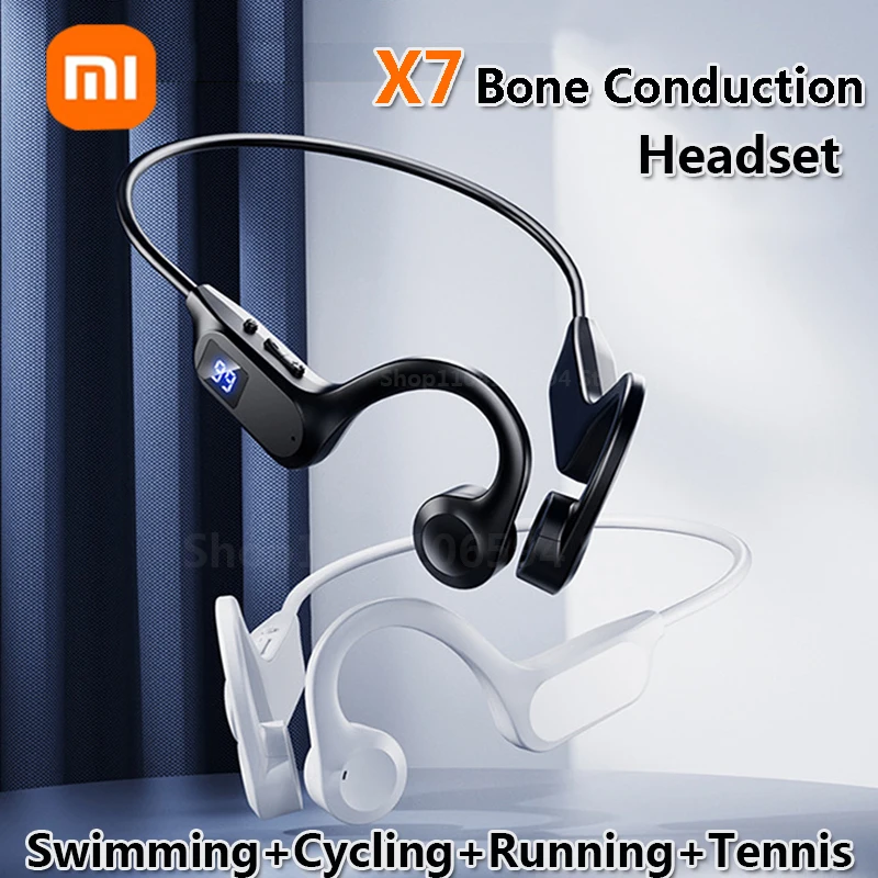 Xiaomi X7 Bone Conduction Wireless Earphone Sport Swimming Bluetooth Compatible Headphone Hand-free With Mic For Running Earbuds