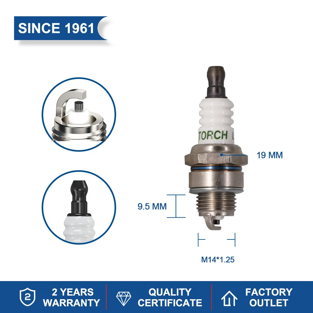 1PCS Spark Plug TORCH Brand L8RTC Replace for Candle Champion RCJ6Y Brisk PR15YC Kawasaki 920702115 2218/BPMR8Y 5574/BPM8Y