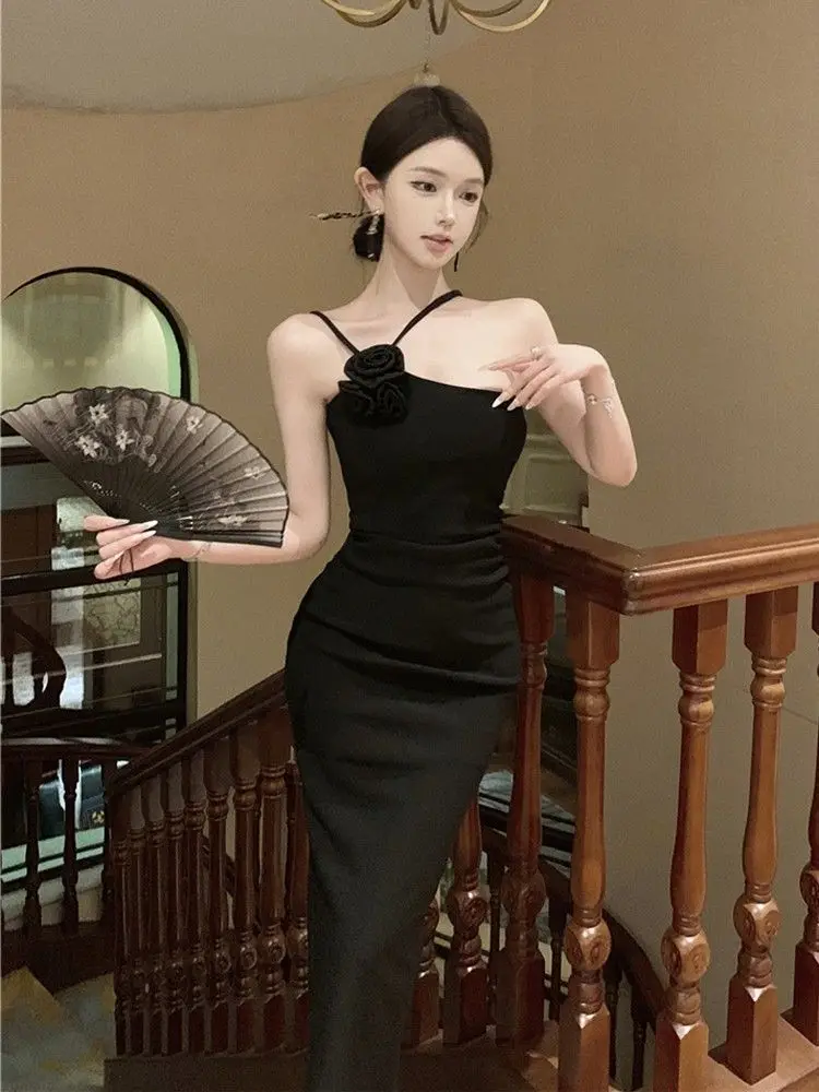 

Новое летнее женское платье Ele Sweet Aosphere Fit Long Dr, облегающее, с запахом, из мягкой тонкой ткани, А-силуэт