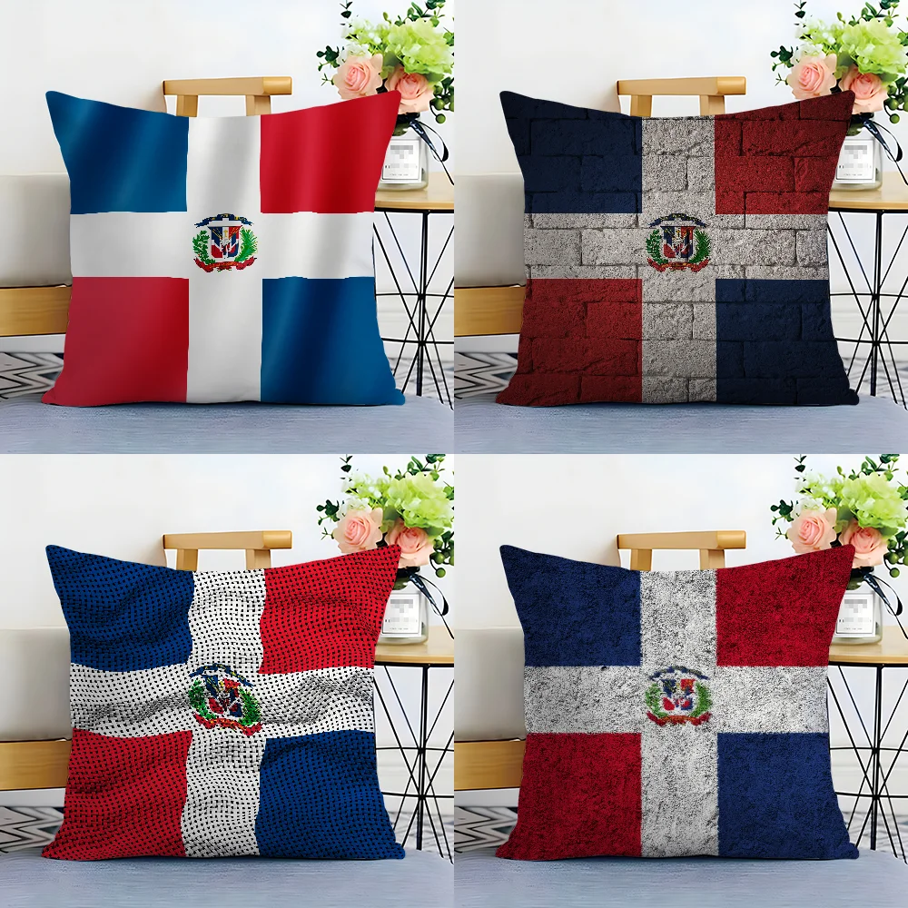 Dominican Republic Flag Pillow Case Plush Fabric Soft  Pillowcase Double Sided Print Cushion Cover Household Gifts