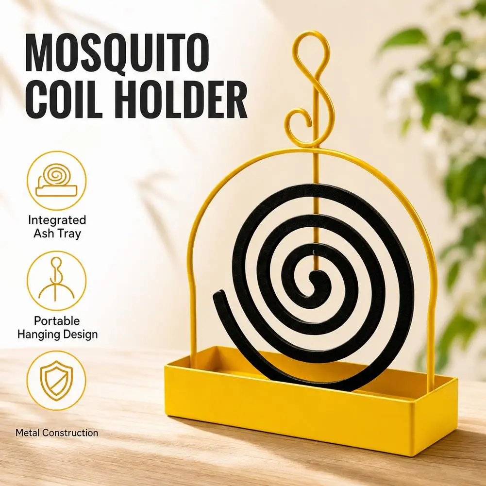Incense Holders Coil Incense Burner Frame Iron Mosquito Coil Holder Modern Repellent Incense Rack For Household Bedroom Patio