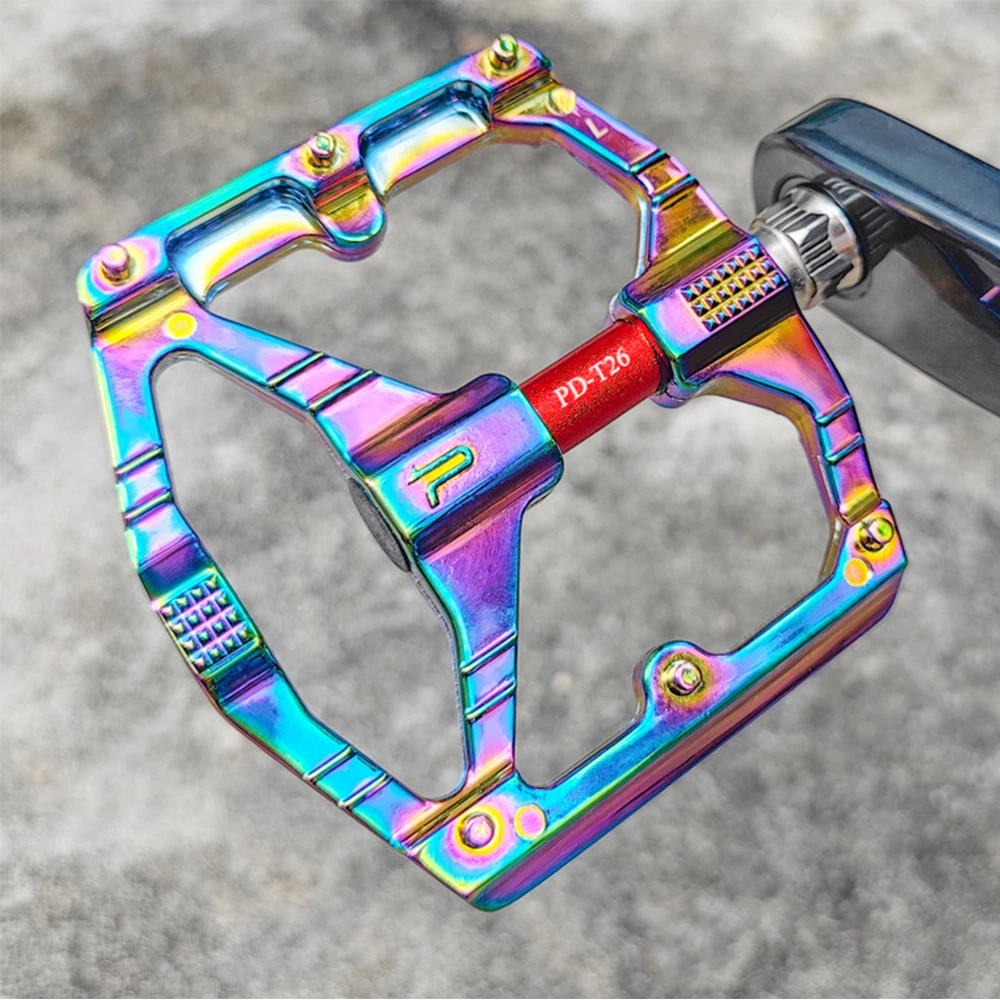 PROMEND MTB Bicycle Pedal Colorful Anti-Slip Double DU Bearings Pedals Lightweight Aluminum Alloy Pedal Wide Pedals Bike Parts