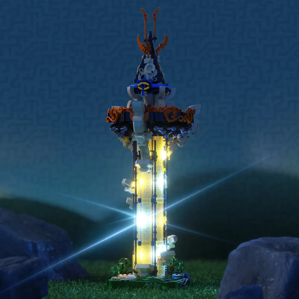 Zelda Block Model Series, Tower of Trials Building Kit with Light String, Boys, Adults, Bricks, Toys, STEM, Gifts, 1385 pcs