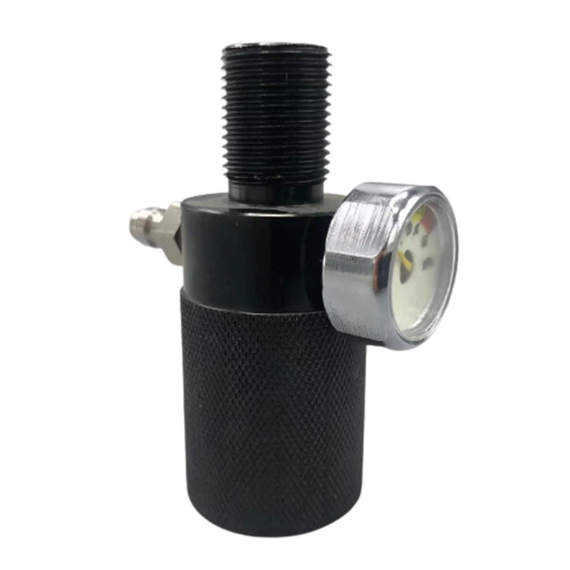 AB42-High Pressure Gas Bottle Valve Adapter Inflatable Adapter Pressure Gauge Inflatable Adapter Double-Hole Pressure Valve