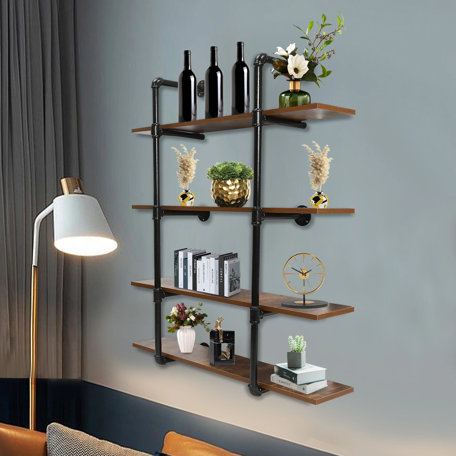 

Industrial Pipe Shelving Wall Mounted Rustic Metal Floating Shelves