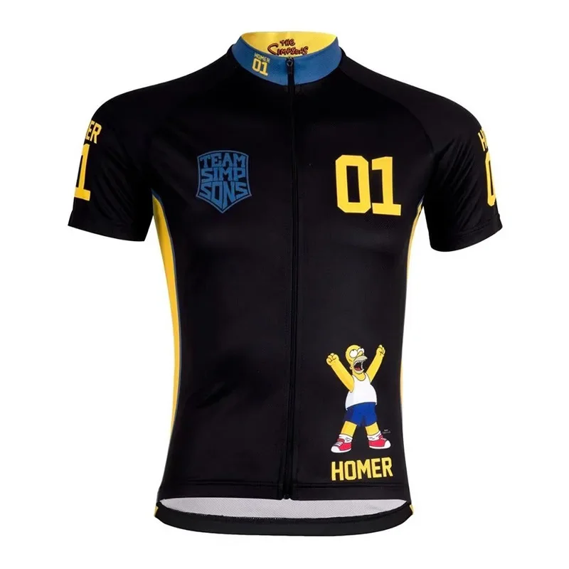 The Simpsons Cycling Clothing Fashion Trendy Bicycle Short Sleeve Suit Cartoon Anime Breathable Sweat Wicking Road Bike Apparel