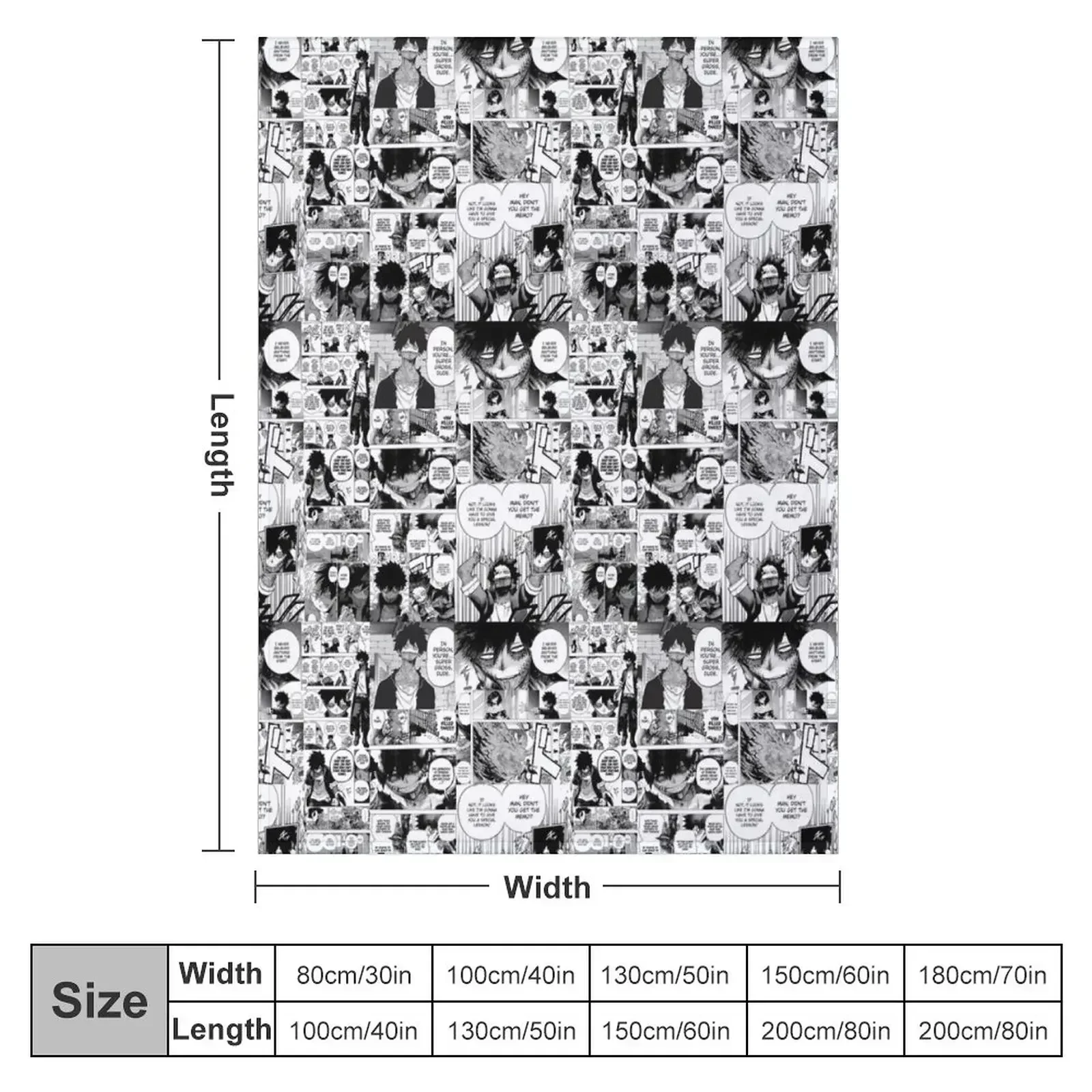 Dabi Manga Panel Throw Blanket Flannel Fabric Designers Beach Fashion Sofas Moving Bed Blankets