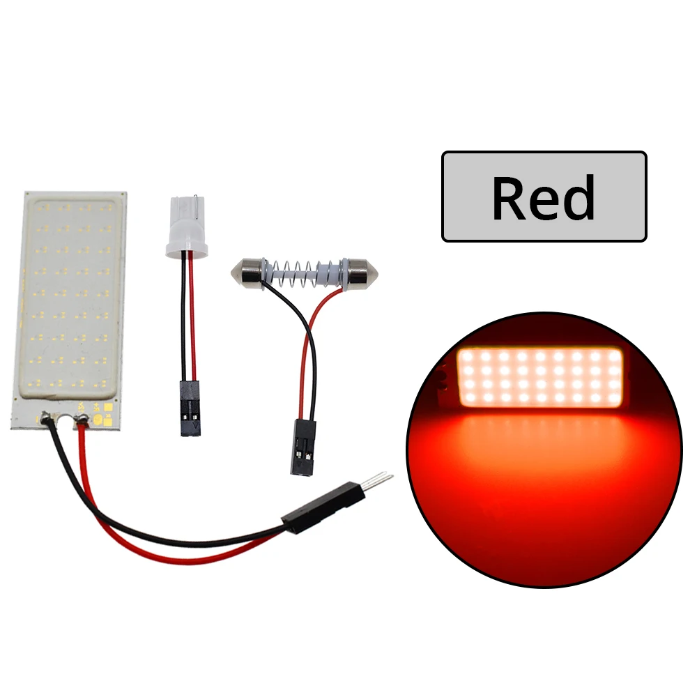 2X T10 COB 36Led Auto Led W5w C5W C10w Kentekenverlichting Wit Rood Auto Deur Lezen Backup Lamp Dome Festoen Licht Kofferbak Lamp