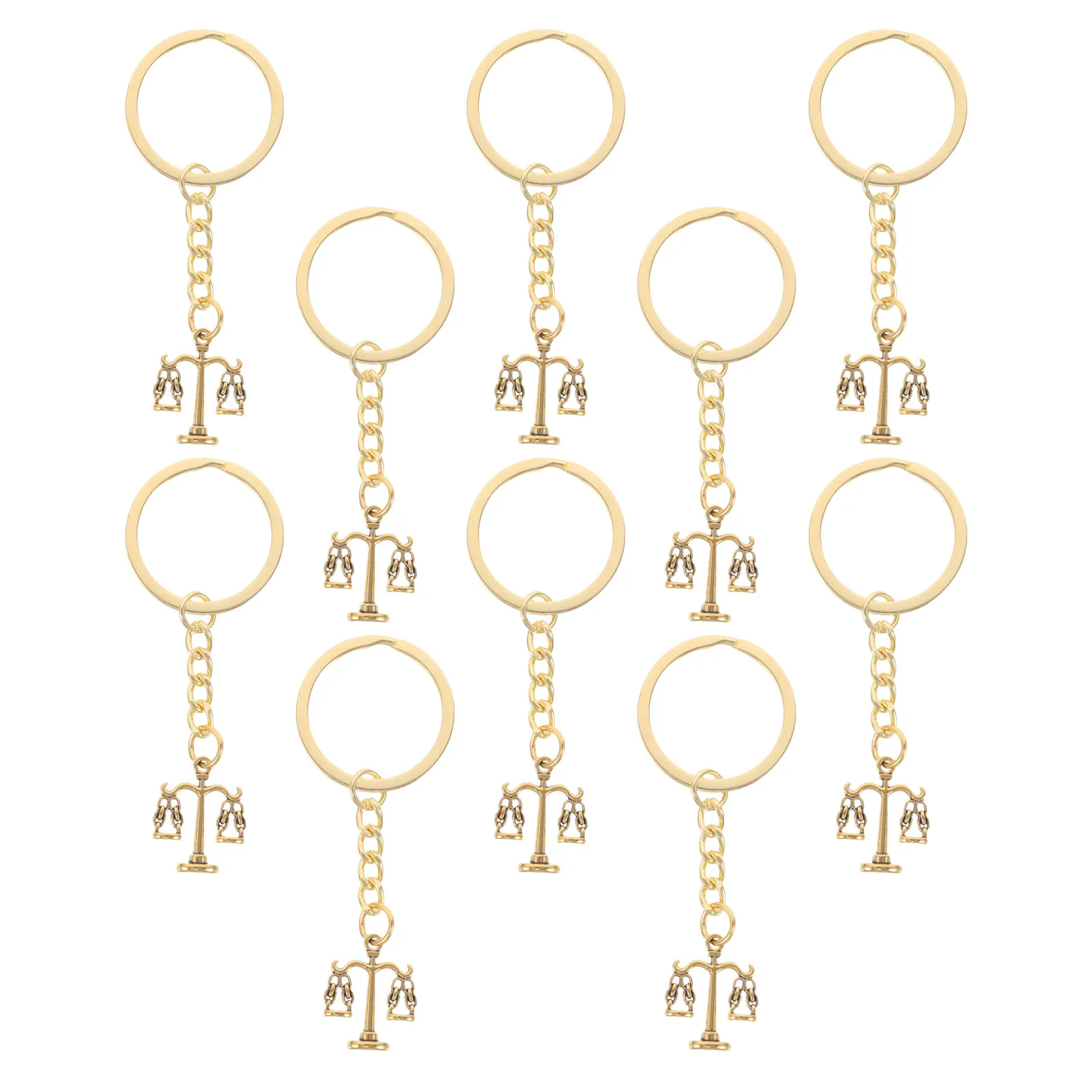 Lot de 10 porte-clés pour avocat en métal, avec breloque balance de la justice et marteau, pendentif esthétique pour professionnels du droit