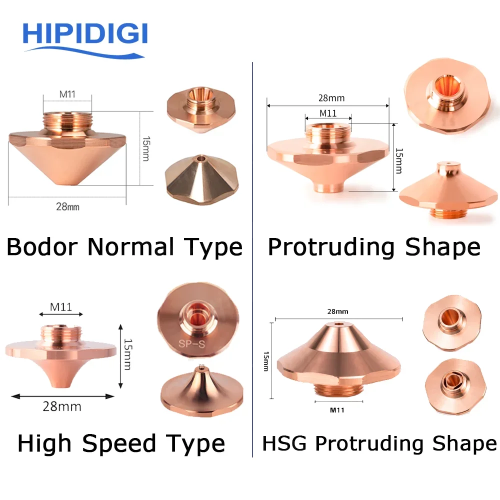 D28 M11 Hexagonal Nozzle BODOR D28 Plate Cutting Nozzle HSG BOCI D28 High Speed Bevel Cutting Nozzle for BODOR HSG HANs BOCI