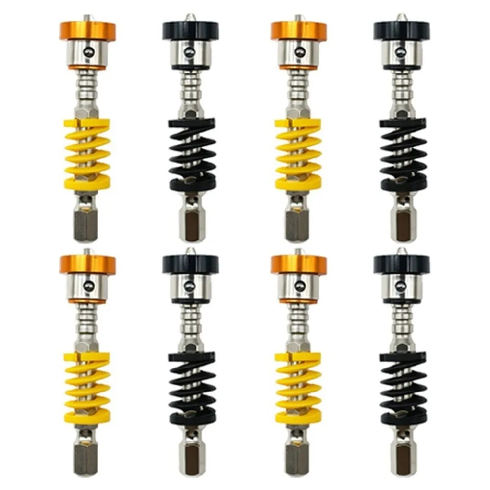 AB42-8 Pack Spring Loaded Magnet Screwdriver Bit Holder,Shank Extension Bit With Strong Magnet For Drill,Electric Screwdriver