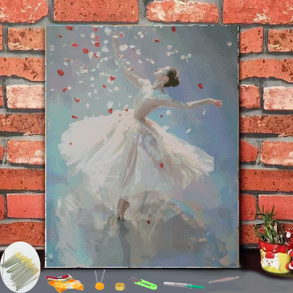 girl-dancing-ballet-art-style-kit-diy-bordado-ponto-cruz-bordado-contagem-impressao-em-lata-bordado