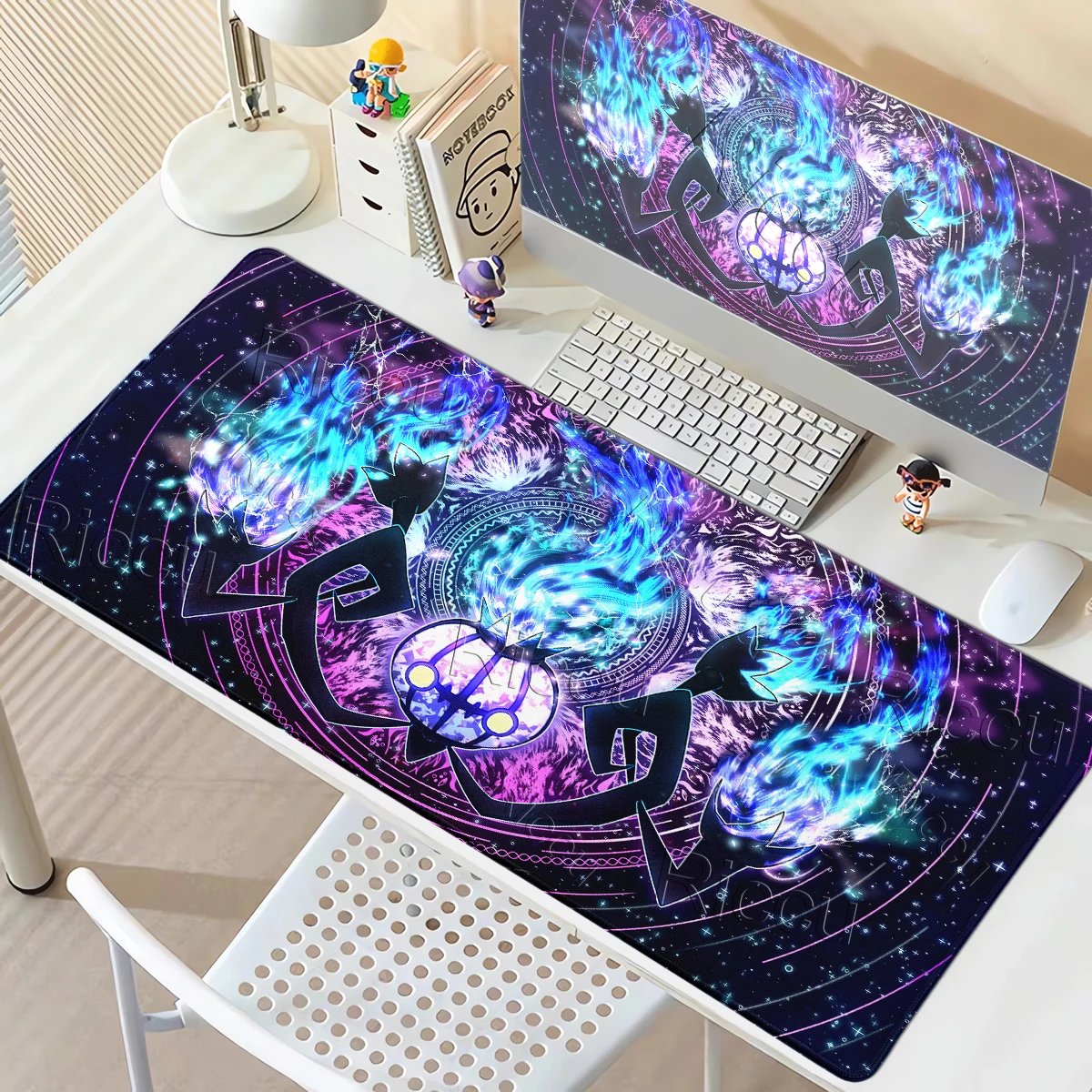 Pokemon Chandelure Mouse Pads Large Rubber Computer Keyboard Gaming Aesthetics Desk Mats Locking Edge Gamer HD Printing Tablepad