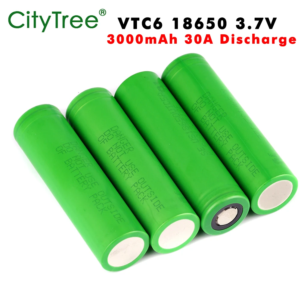 18650 VTC6 Battery 3000mAh 3.7V High Discharge 10C 30A Power Cell High-current 30A 18650 Rechargeable Battery for Screwdriver