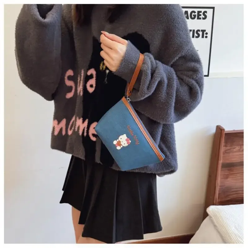 

Косметичка Hello Kitty's, ковбойская косметичка, милая большая вместительная портативная косметичка Kawaii, портативные сумки для женщин