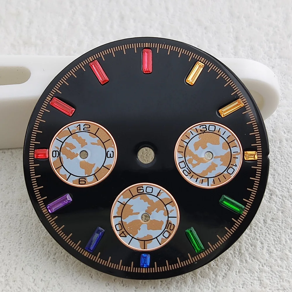 VK63 dial 29.5mm watch dial Replacement accessory fit VK63 Quartz movement Custom Logo panda dials Timing code dial