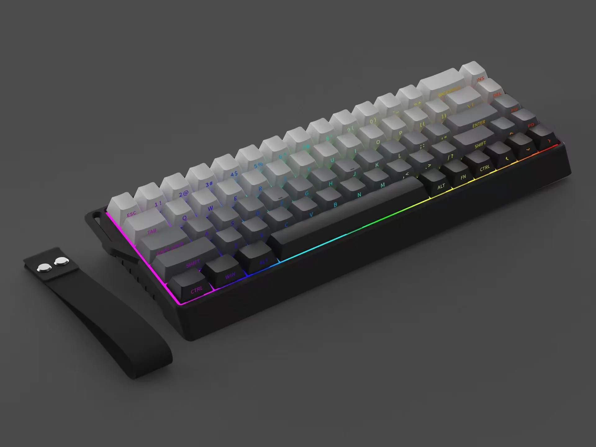 El tercer examen simulado Teclado mecánico inalámbrico Bluetooth, dedicado para juegos y deportes electrónicos, cable de 68 teclas con grabado lateral