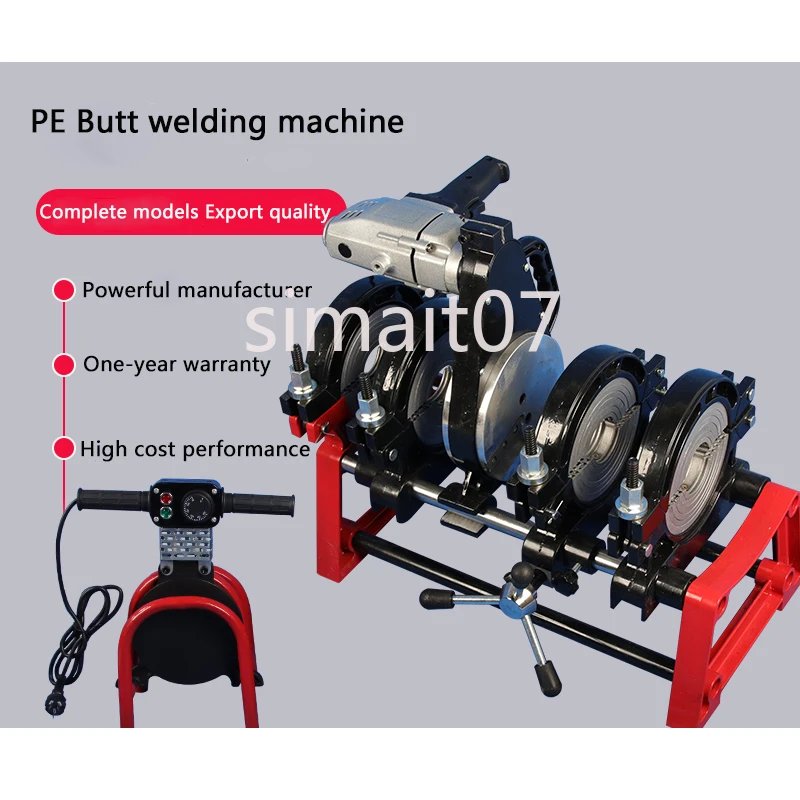 ماكينة لحام يدوية بأربعة حلقات لأنابيب PP PPR HDPE MPP مقاس 63-160 مم، مجموعة ماكينة لحام هيدروليكية