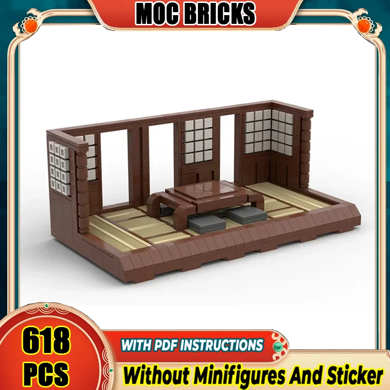 

Street View Moc Строительные блоки Чайная комната Уголок Zen Tea Retreat Технические кирпичи DIY Сборка Строительная игрушка Праздничные подарки