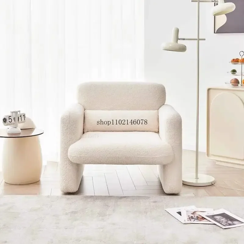 Chaise lounge Nordic Cream Lazy Lounge Armchair Multi-purpose Sofa for Small Apartment Bedroom Living Room Clothing Store