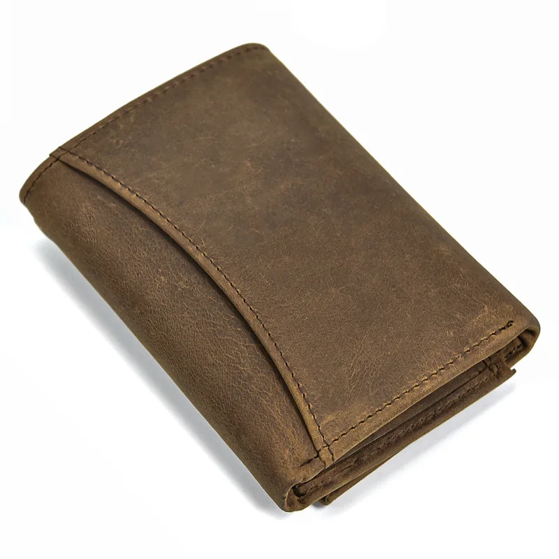 Portefeuille de luxe en cuir véritable pour hommes, avec chaîne en fer, porte-cartes imprimé, porte-monnaie court, porte-clés, réf: BT063