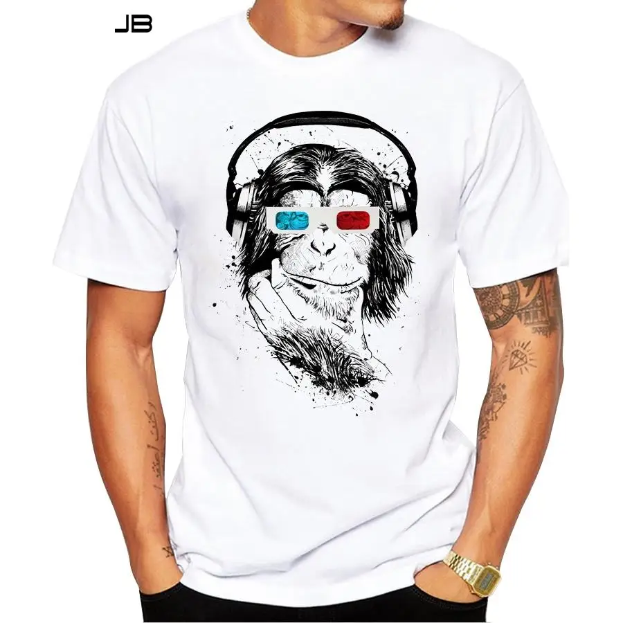 

2019 Bananas for Thought Men T-Shirt Short Sleeve Casual T Shirt Hipster Music Monkey Printed Tee O-Neck Summer Tops