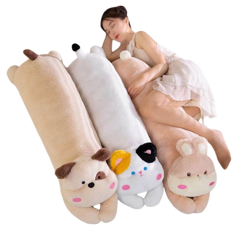 

Adorable Kawaii Dog Cat Pink Rabbit Long Throw PillowBunny Animals Dolls Soft Plush Toy Soothing Doll Home Decor Birthday Gift