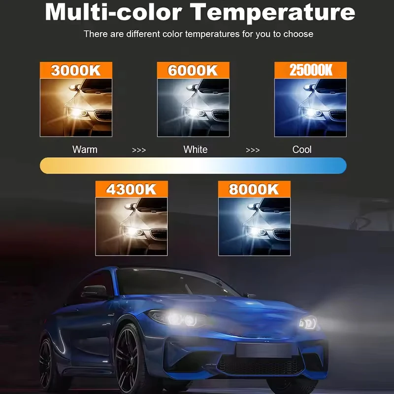 Erruson 300W 300000LM Car Haedlight h4 h7 h1 LED h3 h11 9005 9006 9012 4300K 3000K 6000K 8000K 25000K Auto fog Light 12V Bulb