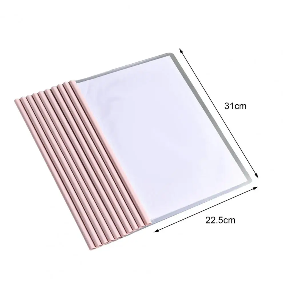 10 Pcs Clear Folder Clear Report Covers with Sliding Bar A4/Letter Paper Thickened Drawbar Folder Document Storage Folders