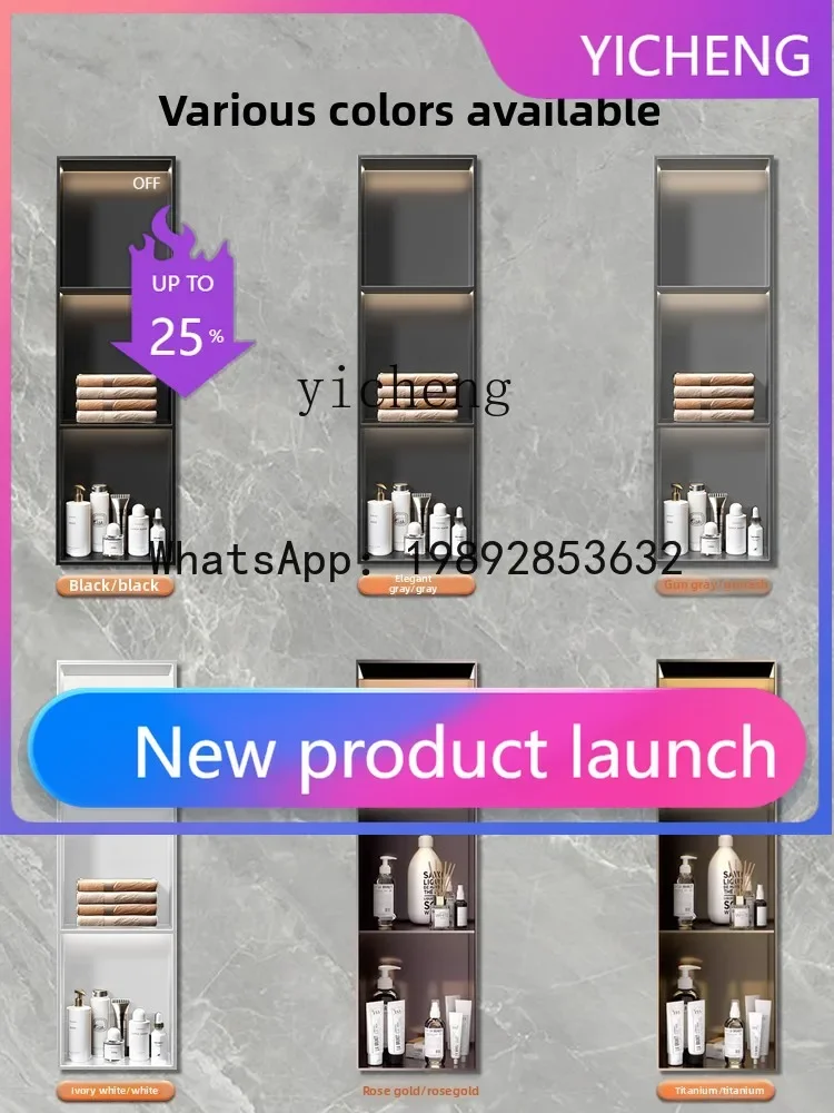 H24 Stainless Steel Bathroom Embedded Toilet Finished Metal Niche Built-in Storage Rack