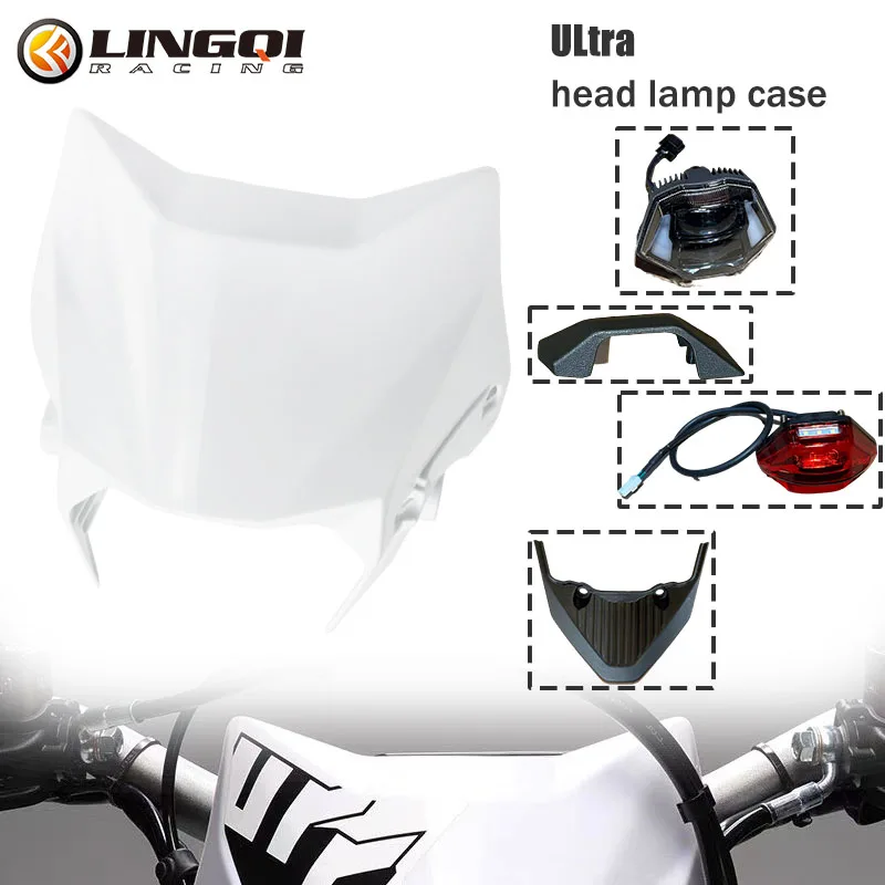 LINGQI RACING Motorcycle Plastic Original Front Lamp Cover Large Lamps Shade For SURRON SUR RON Ultra Bee Sur-Ron Accessories