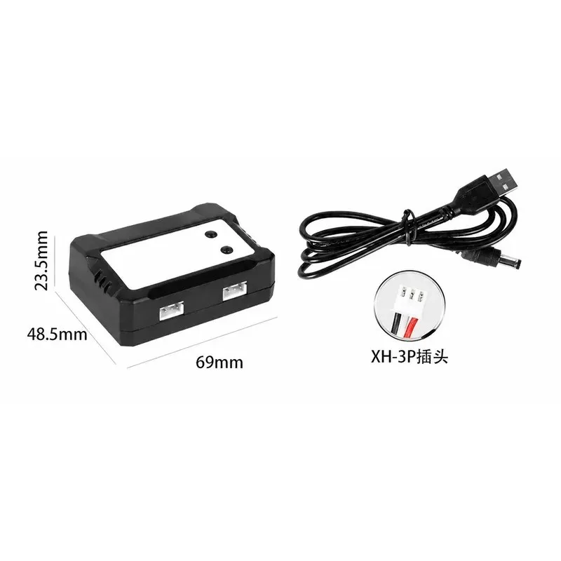 for 7.4V Lithium Battery Charger One to Two Balance Charging Overcharge Protection LED Indicator USB Charger Spot Wholesale
